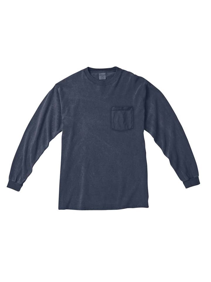 Total Apparel - Wholesale T-Shirt - Men's - Comfort Colors Garment-Dyed Long-Sleeve Pocket T-Shirt C441024