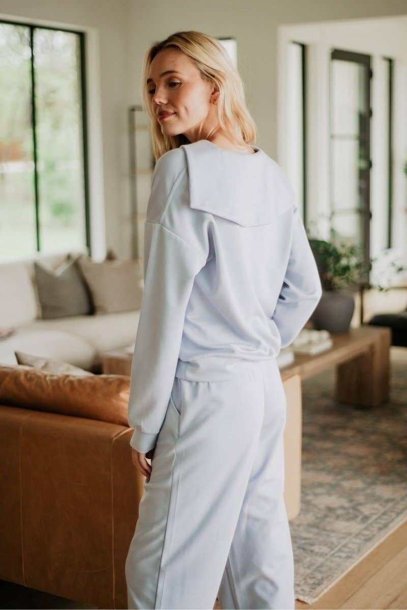 Light Blue Scuba Pants Two Piece Set for wholesale on Faire6