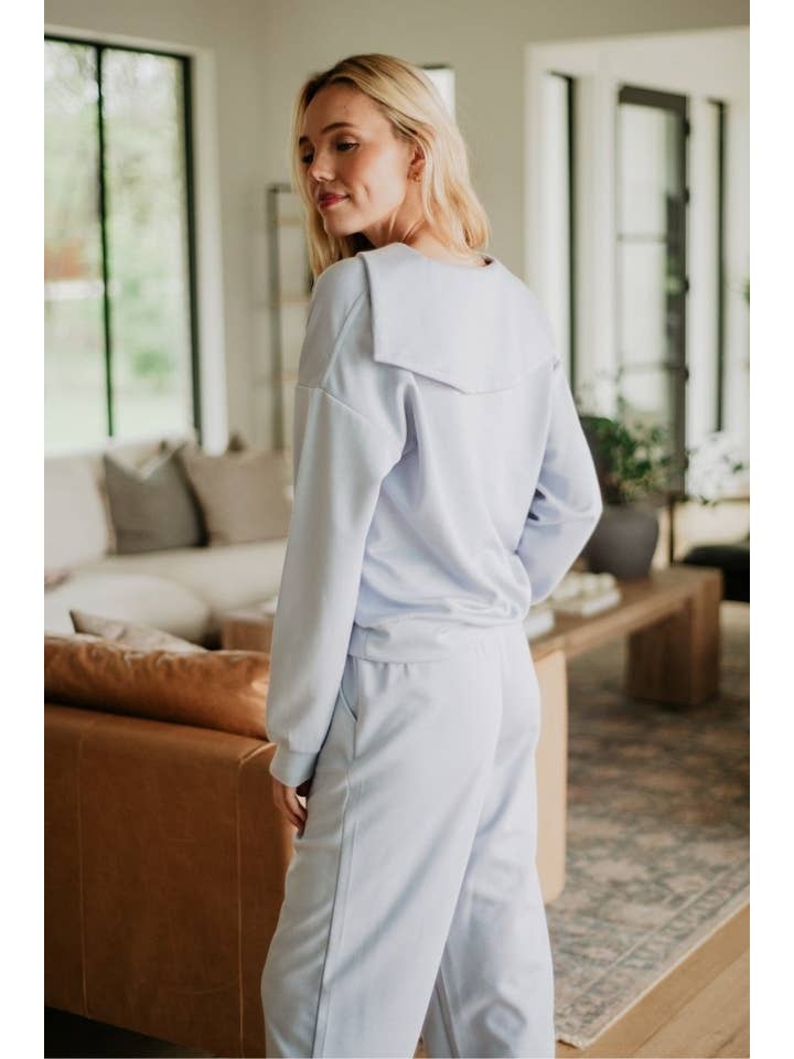 Light Blue Scuba Pants Two Piece Set for wholesale on Faire6