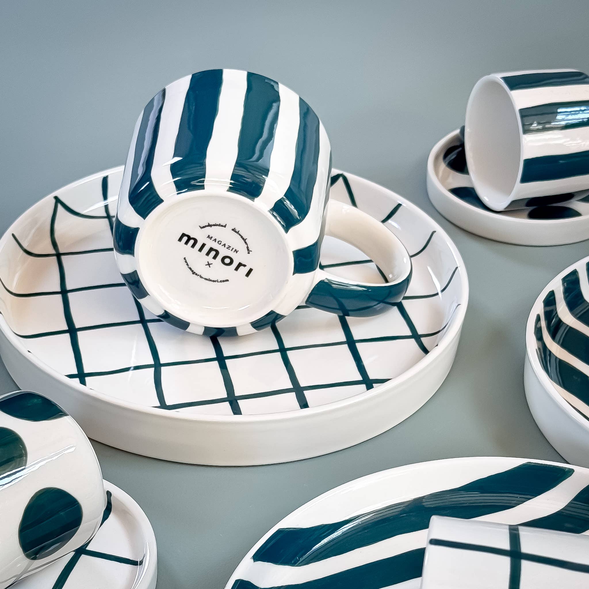 Magazin Minori - Wholesale Coffee Mug - Stripes Mug - gentle green2