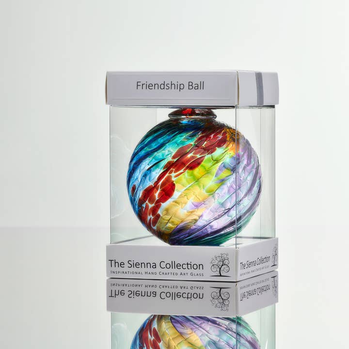 Sienna Glass - Wholesale Ornament - 10cm Friendship Ball - Swirl - Multicoloured1