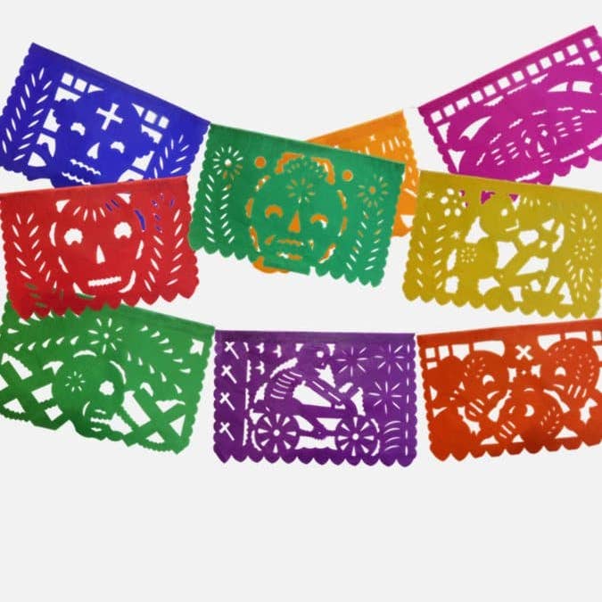 Tienda Esquipulas distribution - Wholesale Bunting/Garland - Day of the Dead plastic picado paper 24x17 cm1