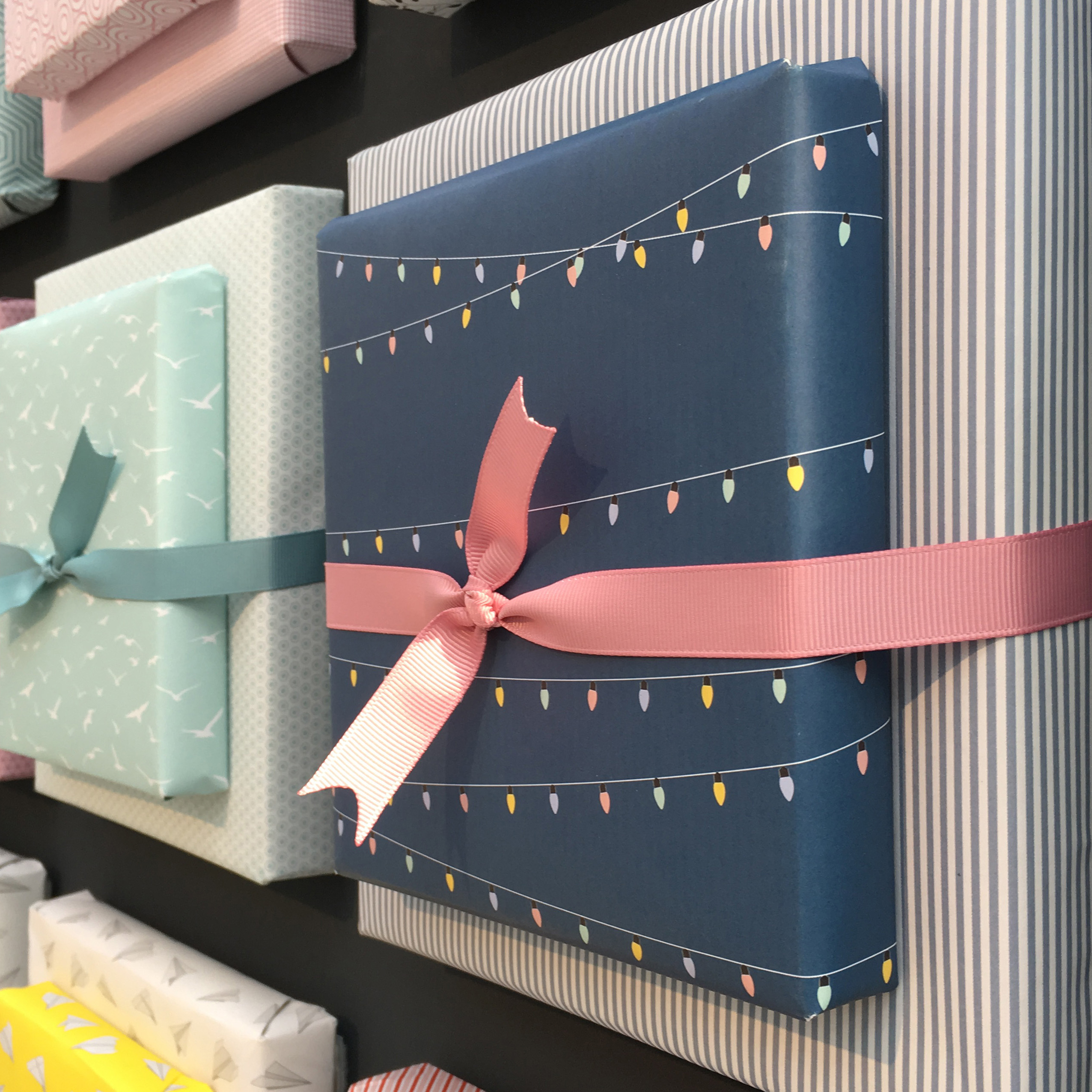 My Pretty Circus - Wholesale Flat Wrap - Blue string light wrapping paper, two-sided eco-paper3