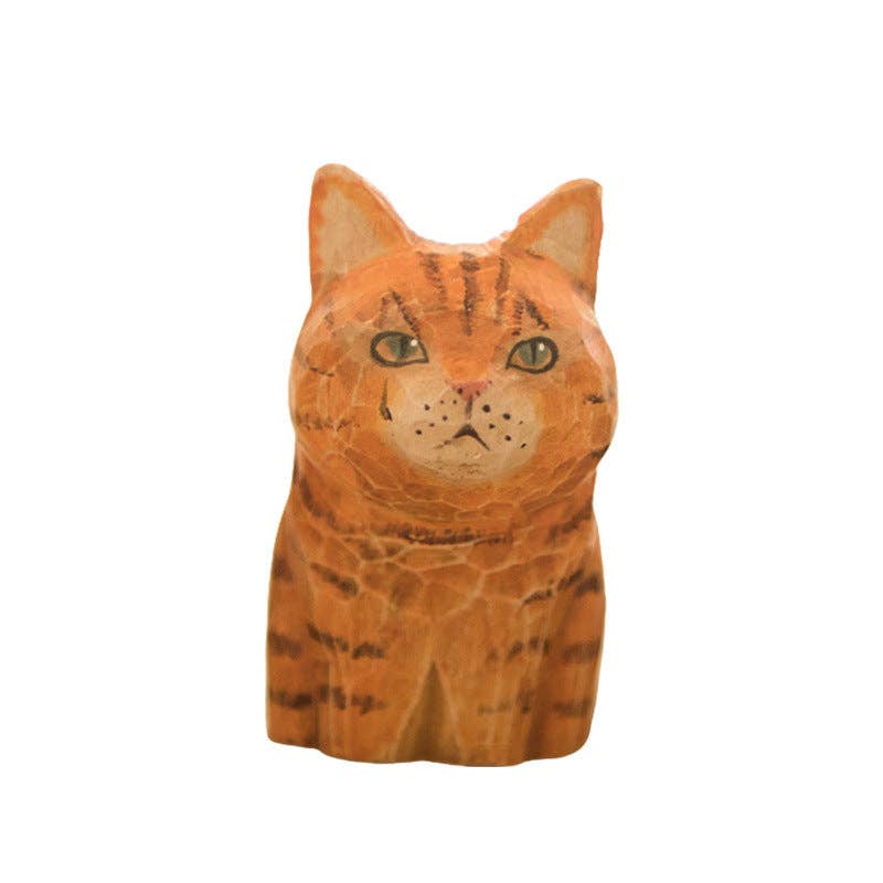 Gohobi （We cover U.S. import duties） - Wholesale Decorative Figurine - Gohobi Handcrafted Wooden Vintage Cat Ornament0
