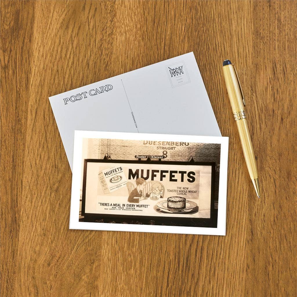 Found Image Press – wholesale Postcard – Postcard AC-95 Muffets Cereal Billboard1
