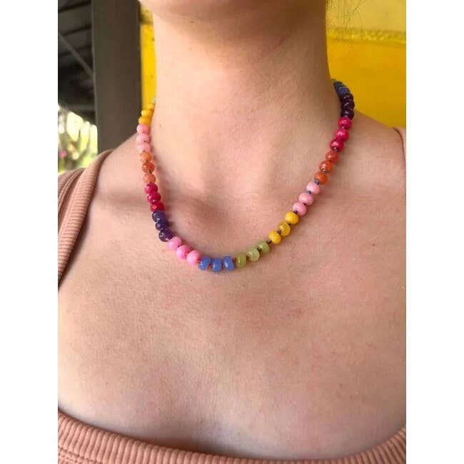 Fiesta Faceted Agate Candy Necklace for wholesale by Tumbleweed Shop and Studio LLC
