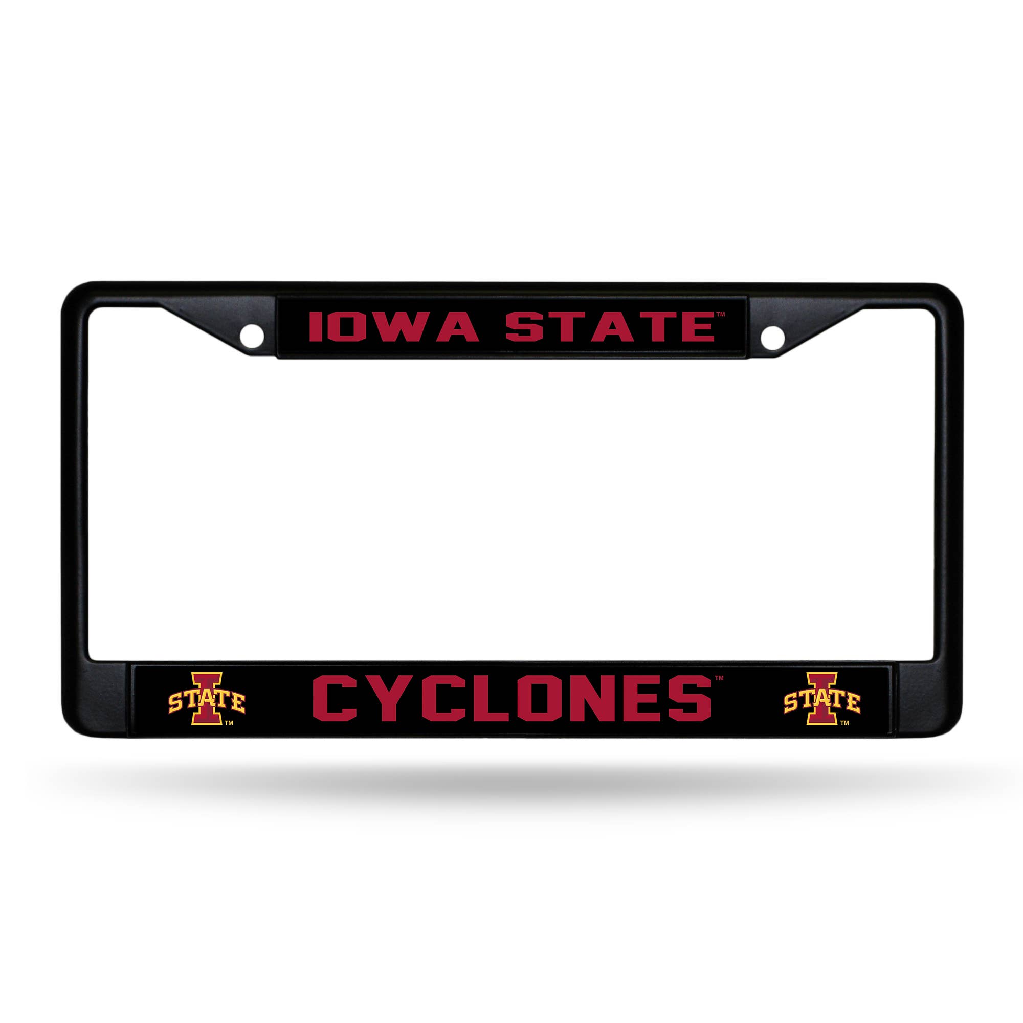 Rico Industries - Wholesale Car Decorative Charm - Unisex - NCAA  Iowa State Cyclones  Black Chrome Frame 12" x 6"0
