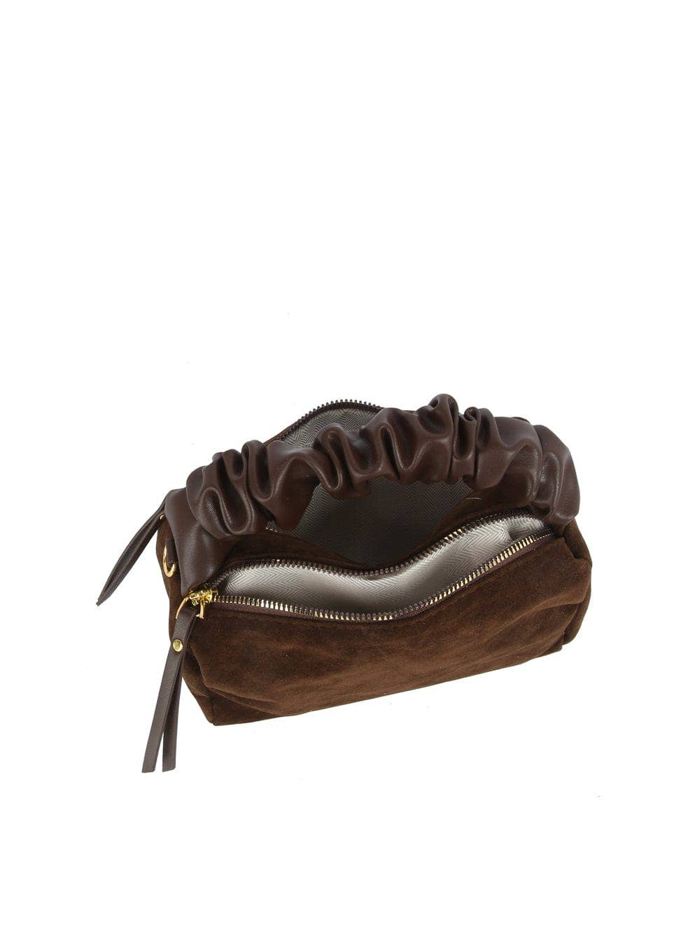 MiMi Wholesale - Wholesale Top Handle Bag - Women's - GMS0095 Faux Suede Ruched Handle Crossbody/Satchel Bag16