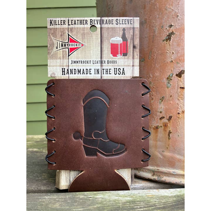 Leather Koozie - Cowboy Boot for wholesale by Jimmyrockit