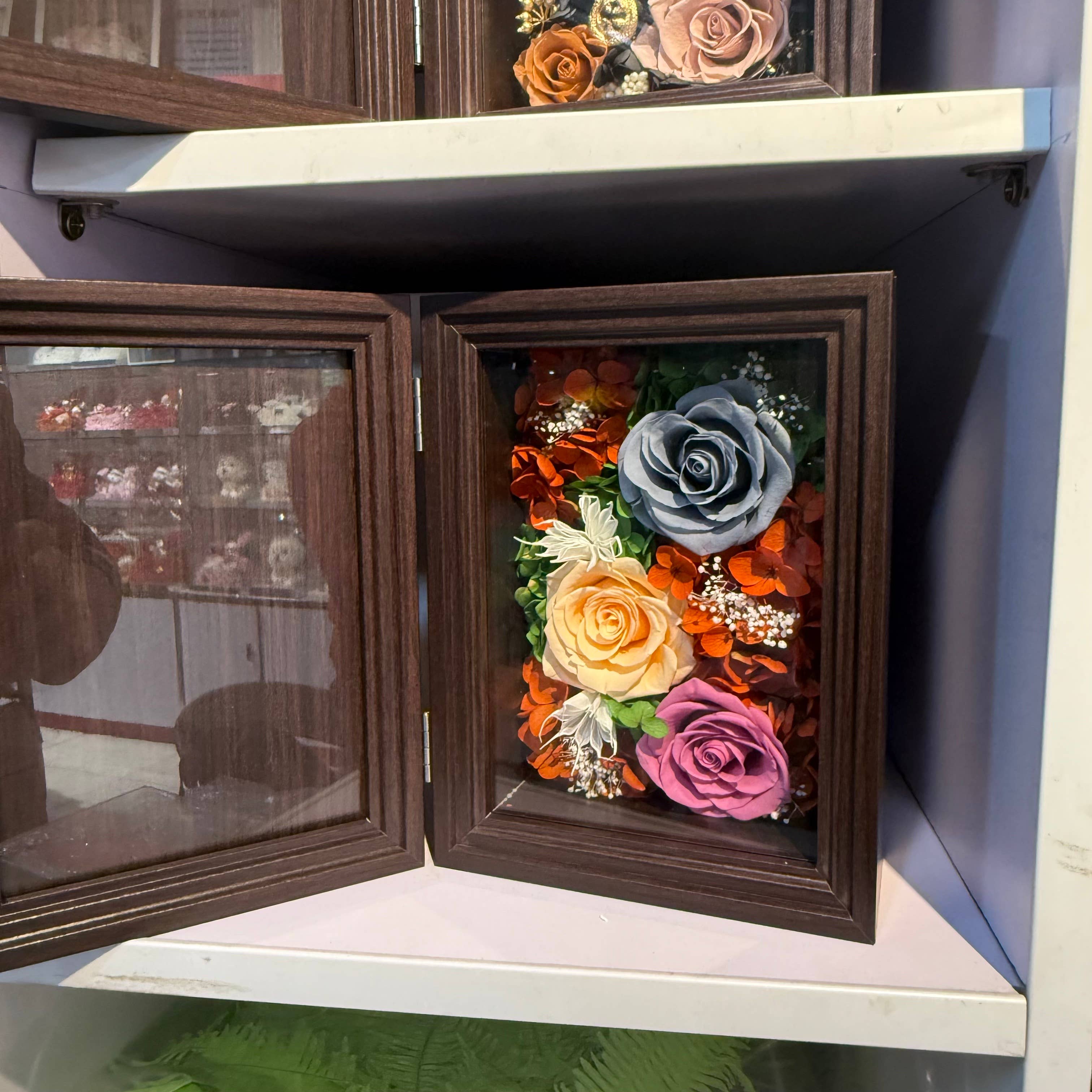 Effiliving – wholesale Picture frame – Preserved Flower Photo Frame Gift Box – Purple Pink Roses3