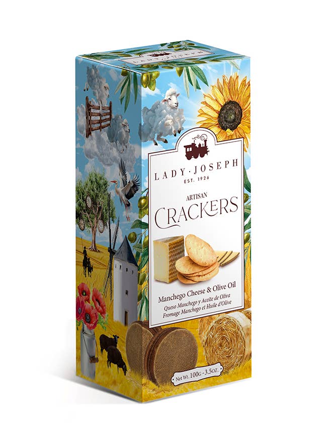 Manchego Cheese & Olive Oil Crackers. for wholesale by Lady Joseph Bakery