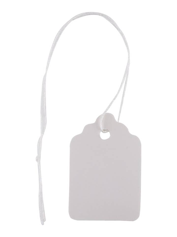 #1 Strung Merchandise Price Tags - White - Carton of 1,000 for wholesale by Store Supply Warehouse