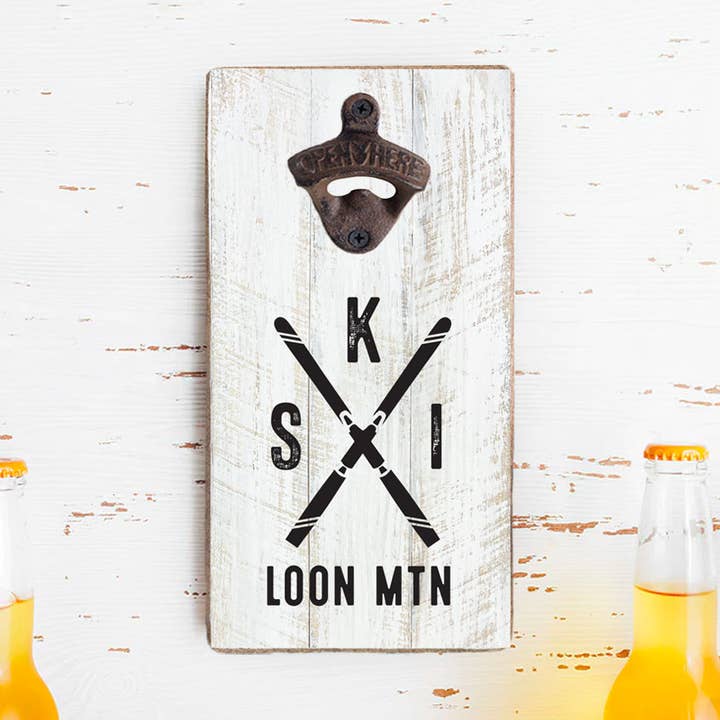 Personalized Ski Bottle Opener for wholesale by Rustic Marlin
