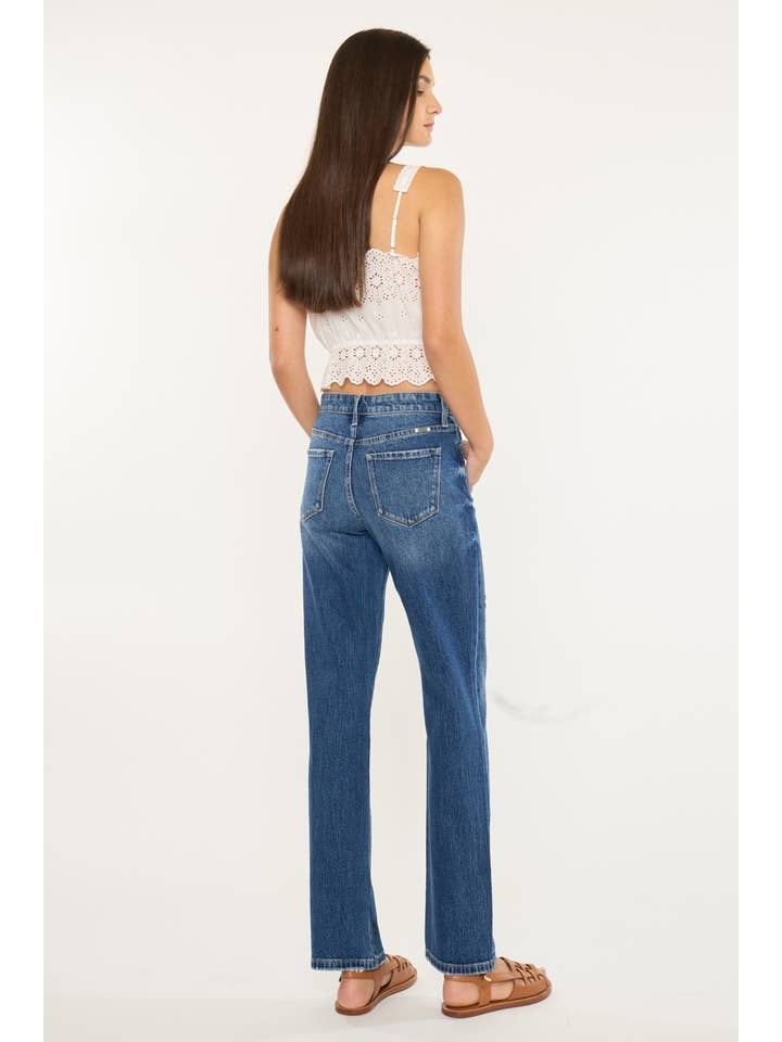 DARK HIGH RISE STRAIGHT JEANS-KC2177D for wholesale on Faire4