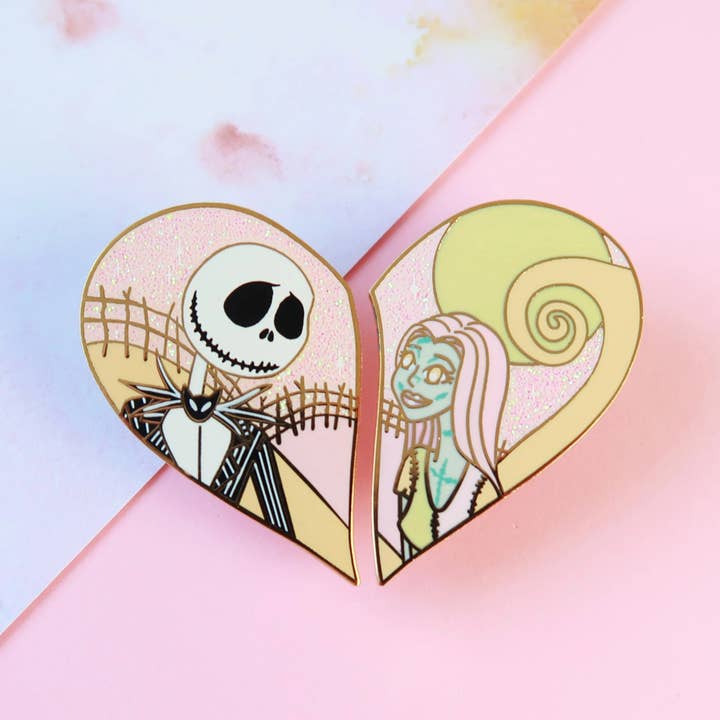 Jack & Sally Enamel Pin Set for wholesale by Lula Rocks