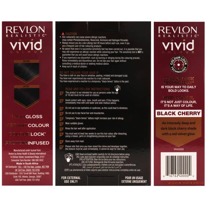 KT Supply - Wholesale Hair Dye - Revlon Realistic Vivid Hair Colour Black Cherry