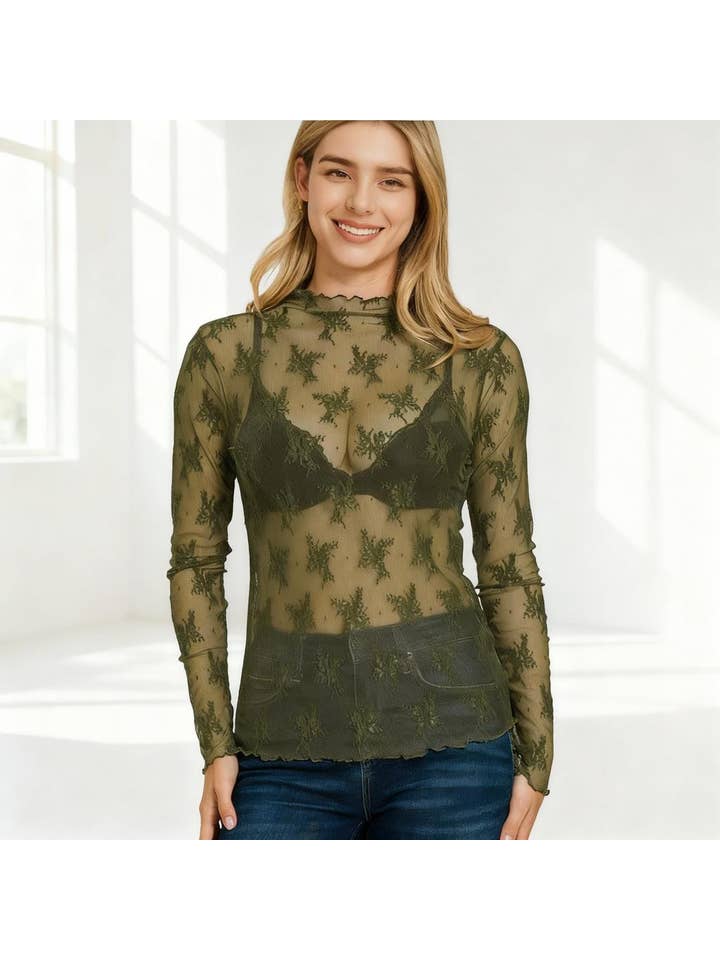 42POPS - Wholesale Knit Top - Women's - ,,..Lace See Through Layering Top26
