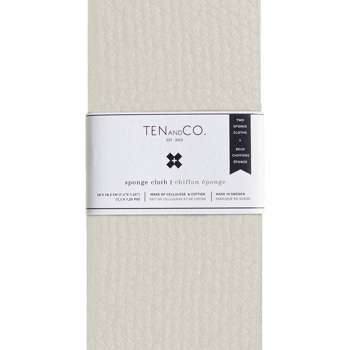 Taupe + Evergreen Solid Sponge Cloth | 2 Pack for wholesale by Ten and Co.