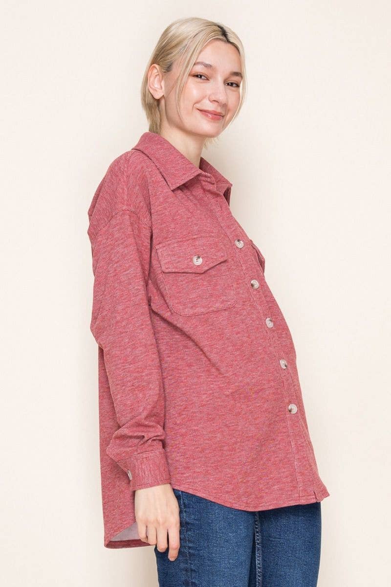 White Birch – Engroshandel Skjortejakke/shacket – til kvinder – T10369 Langærmet Solid Strikskjorte23