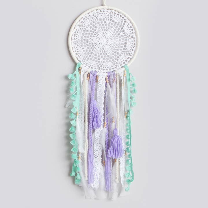 DREAMCATCHER MEDIUM WHITE BOHO DÉCOR, WALL HANGING Dream Cat for wholesale by MANIK
