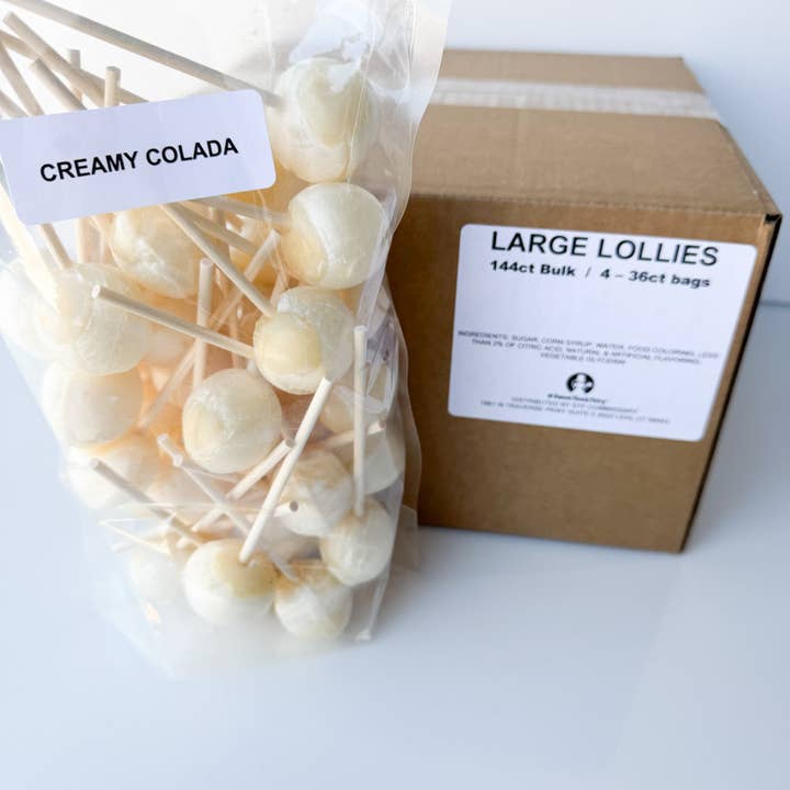Candy Making Co. - Wholesale Lollipop - Large Lollies: Creamy Colada Lollipop Candy3