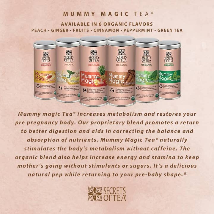 Secrets Of Tea - Wholesale Nursing Tea - Maternity - Organic Slimming Herbal Tea - Caffeine-Free with Moringa, 40 Servings