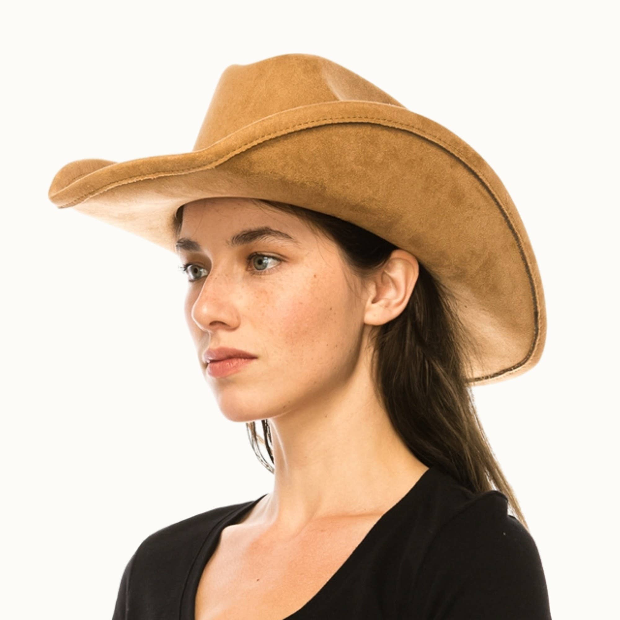 Olive & Pique - Wholesale Hat Accessory - Women's - Vegan Suede Cattleman Cowboy Hat13