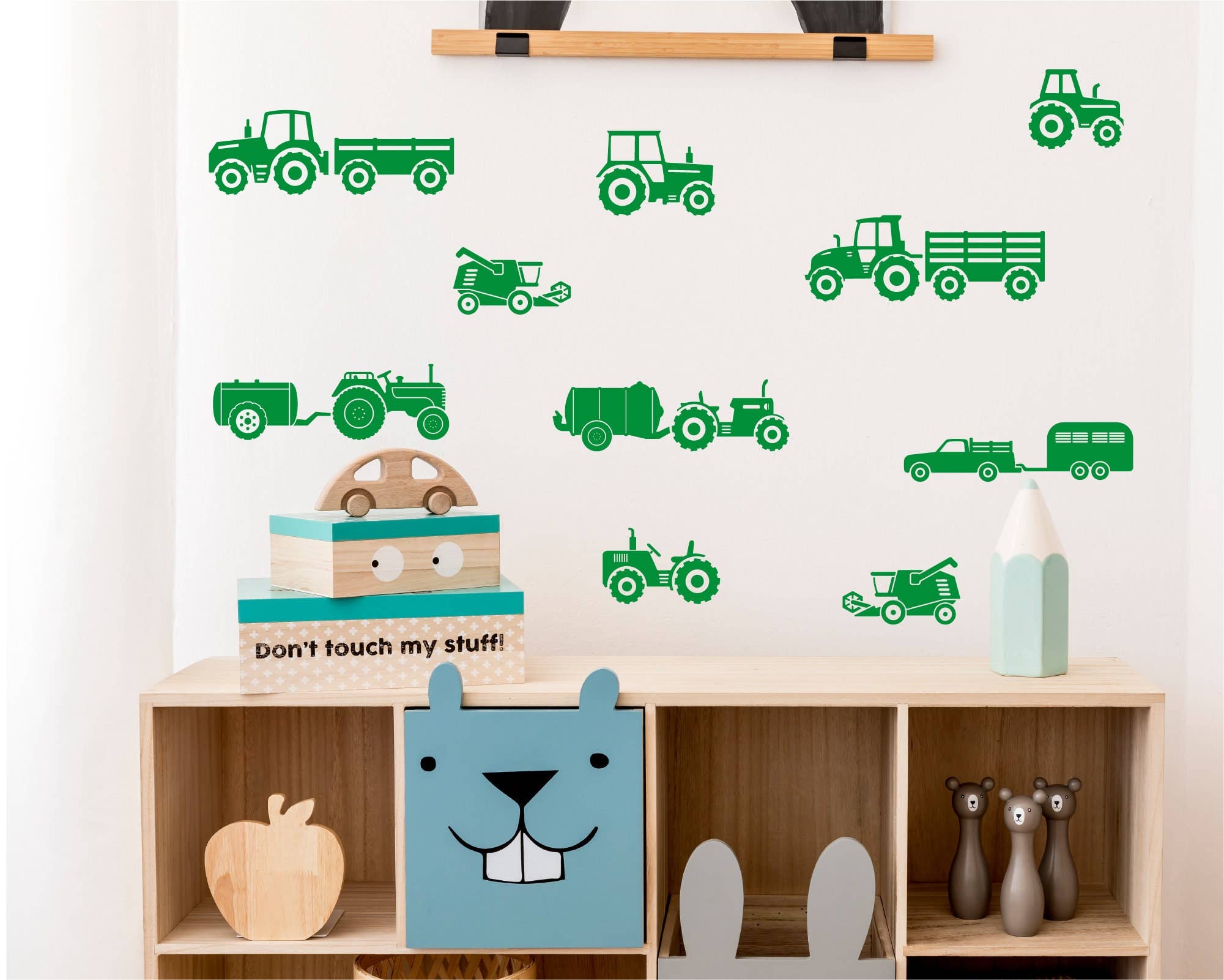 Decals Online - Wholesale Wall Decal/Stickers - Farm vehicles wall stickers, Tractor wall decals, Combine harvester, Truck and trailer, Boys room stickers, Farm-themed nursery decor2