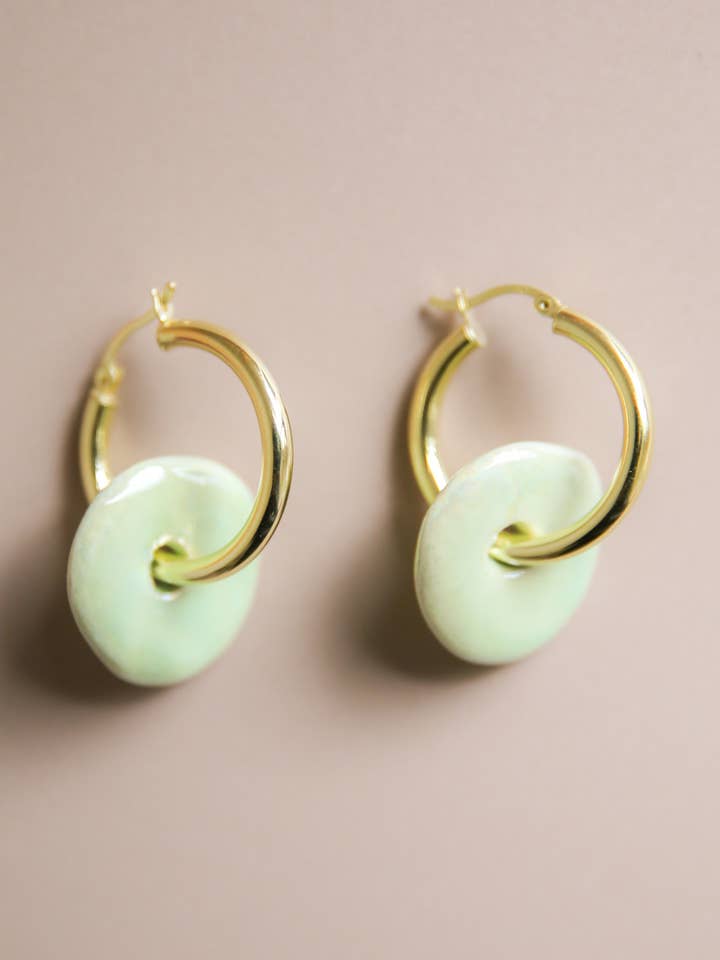Pendientes de cerámica color menta para venta al por mayor de Claudia Nabholz