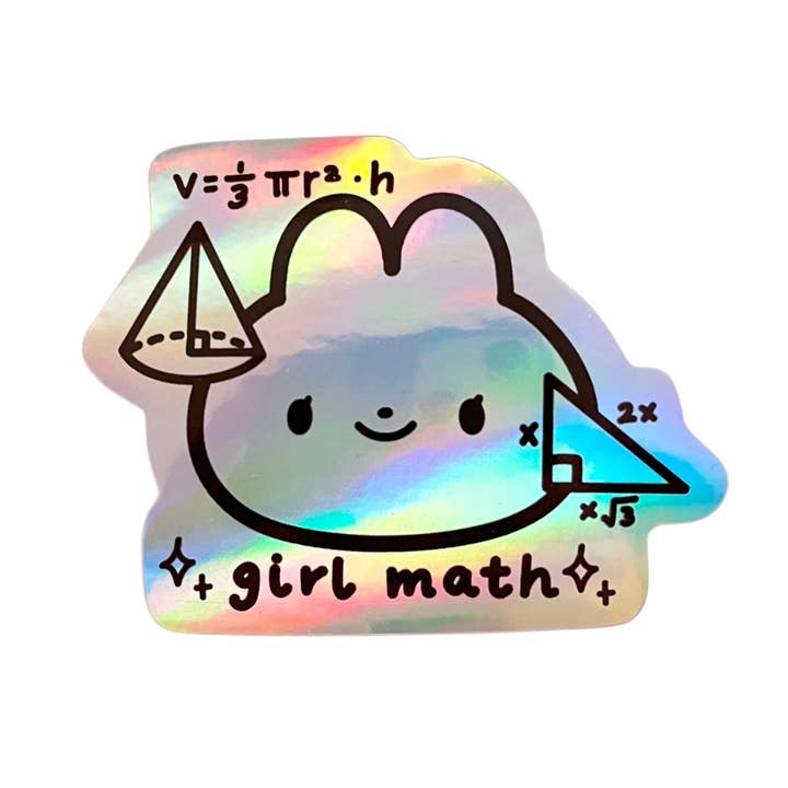 Girl Math Holo Vinyl Sticker for wholesale by Lottemp3