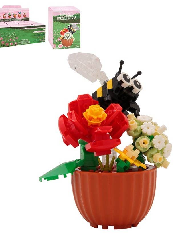LP76545 - Flor Com Abelha Mini Tijolos por atacado de David Fischhoff Ltd