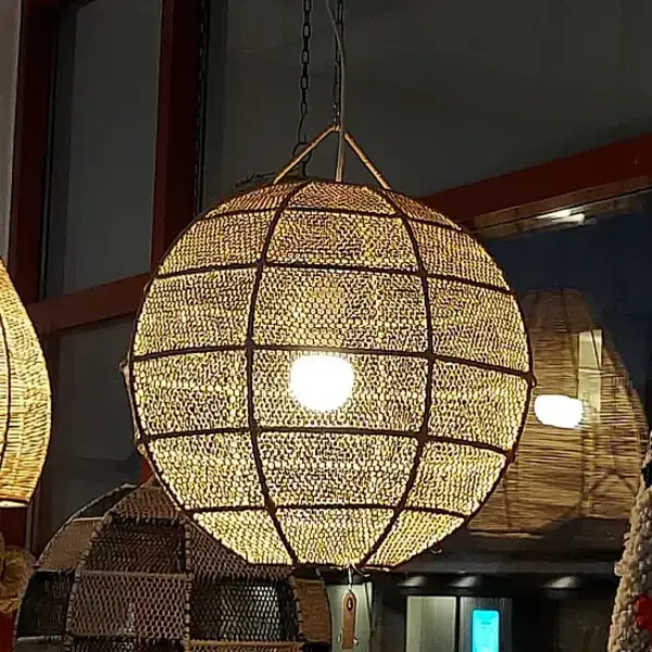 High crafty – wholesale Chandelier/hanging light – 💡 Handmade Bast Ceiling Lamp – Natural Raffia, 60×50 cm1