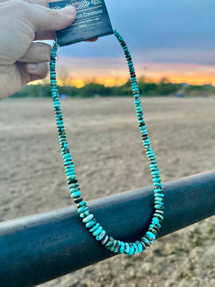 Kingman Turquoise Necklace/ Western Necklace/Boho Choker for wholesale by Wild Hancock Creations