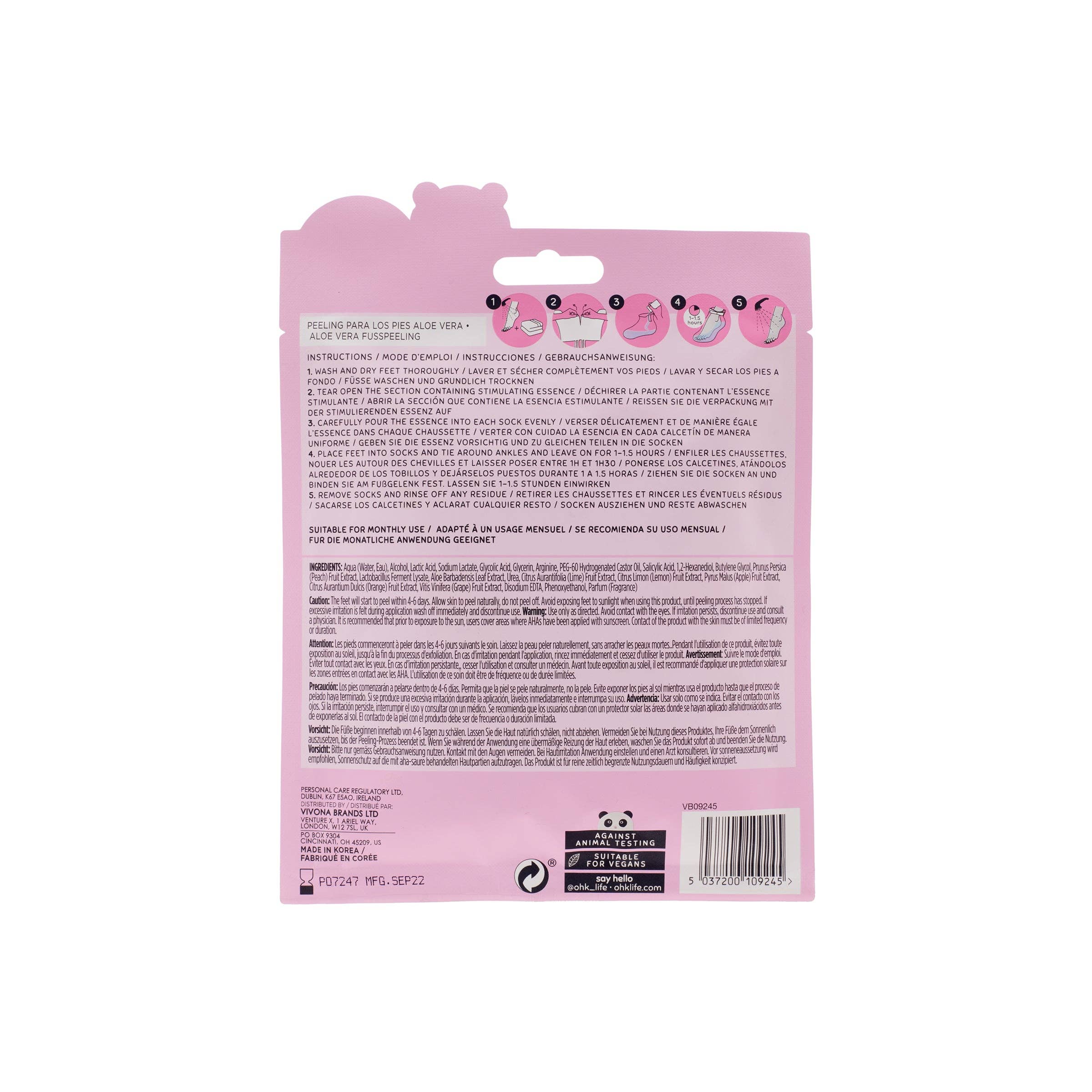 Beauty Goddess - Wholesale Foot Mask - Oh K! Aloe Vera Foot Peel Mask2