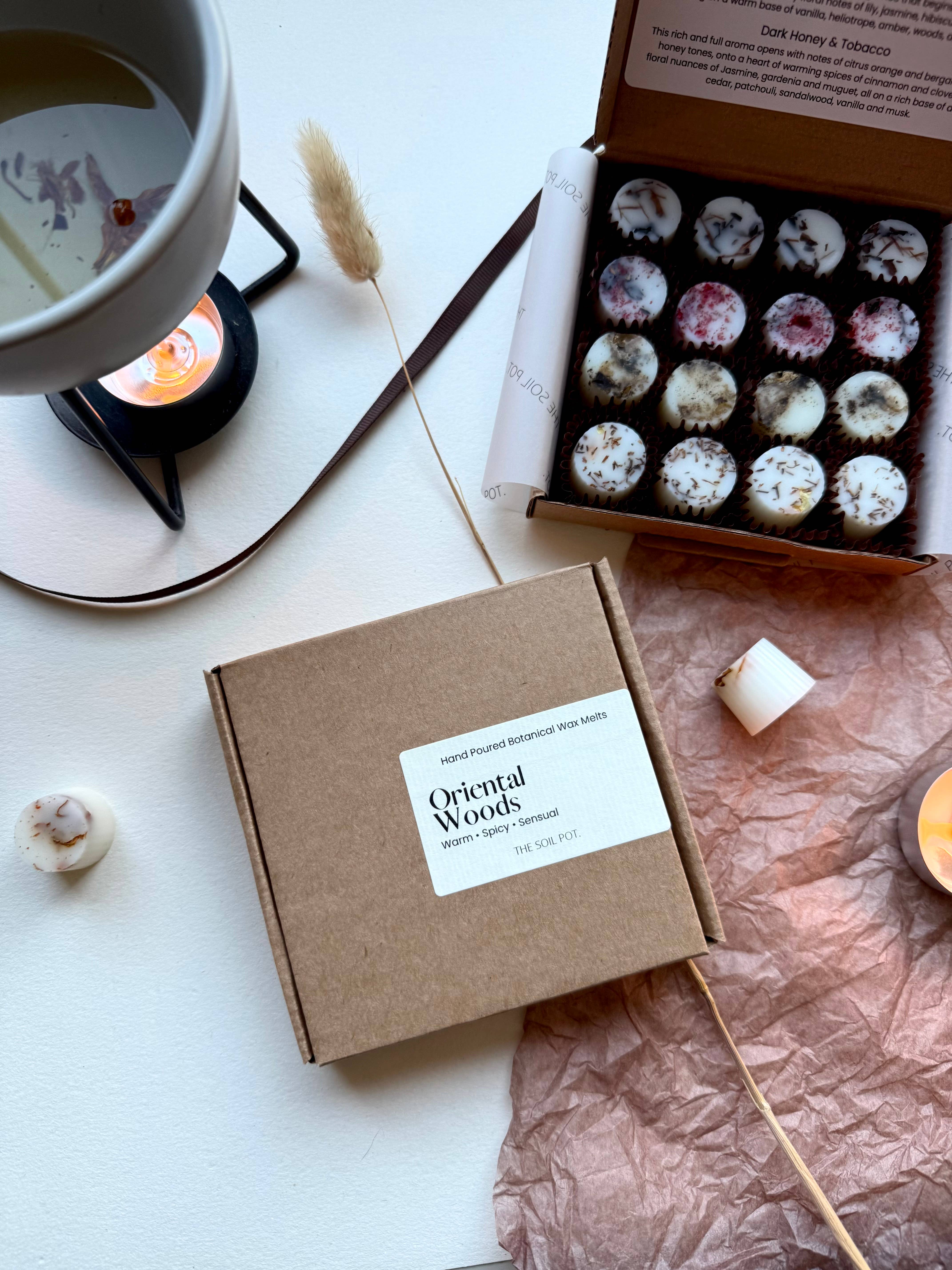 The Soil Pot – wholesale Wax melt – Oriental Woods wax melt selection box, Wax melt gift box7