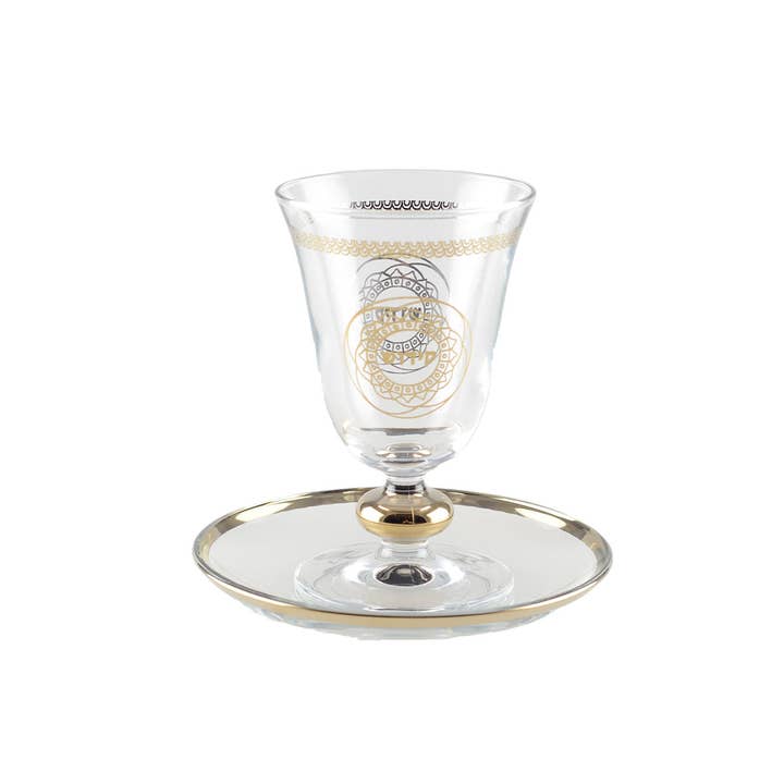 AULICA - Wholesale Wine Glass - Golden Rosette Kiddush Cup
