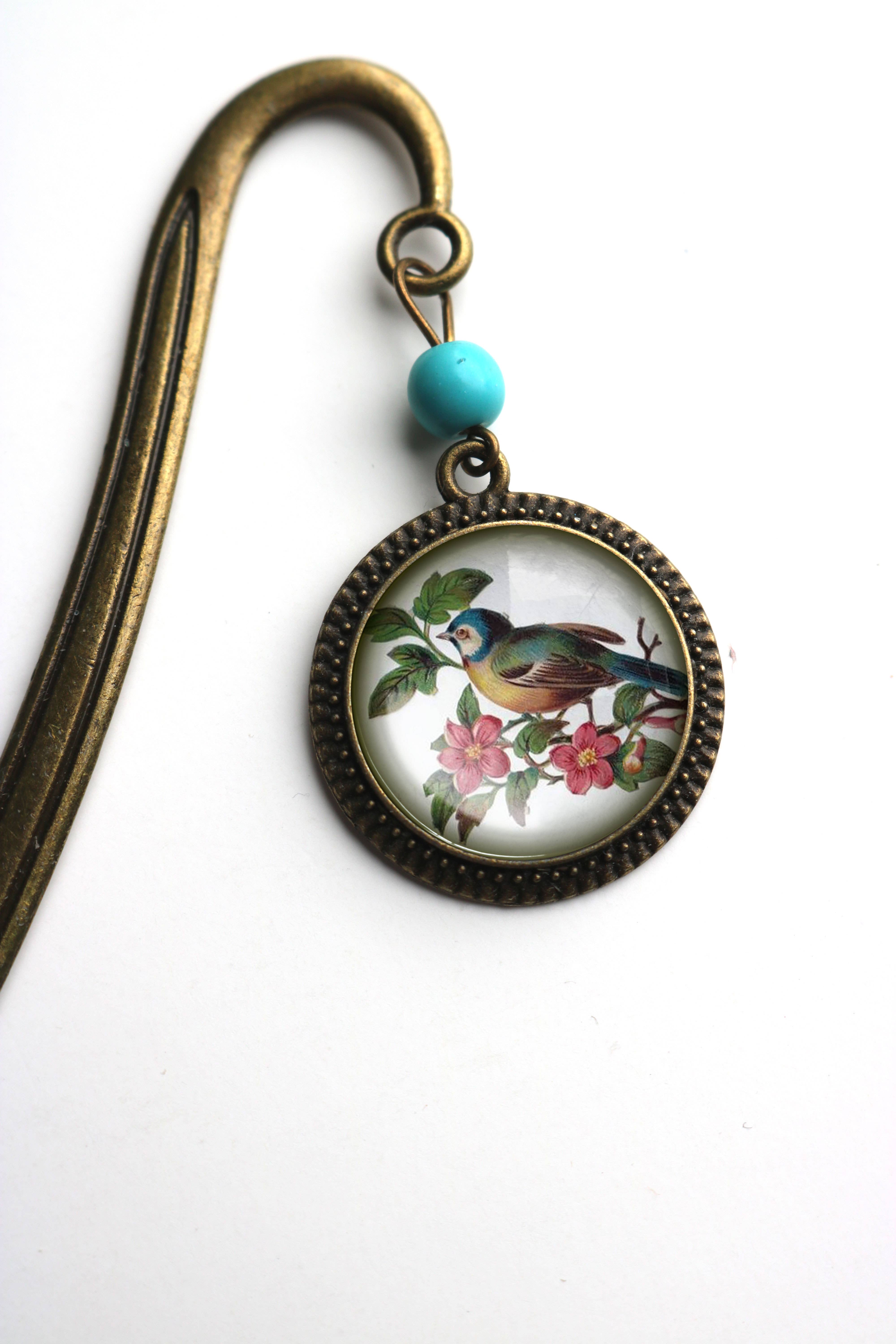 The Divine Iguana - Vente Marque-page - Marque-page en bronze avec cabochon en verre Bluebird Cottage Core1