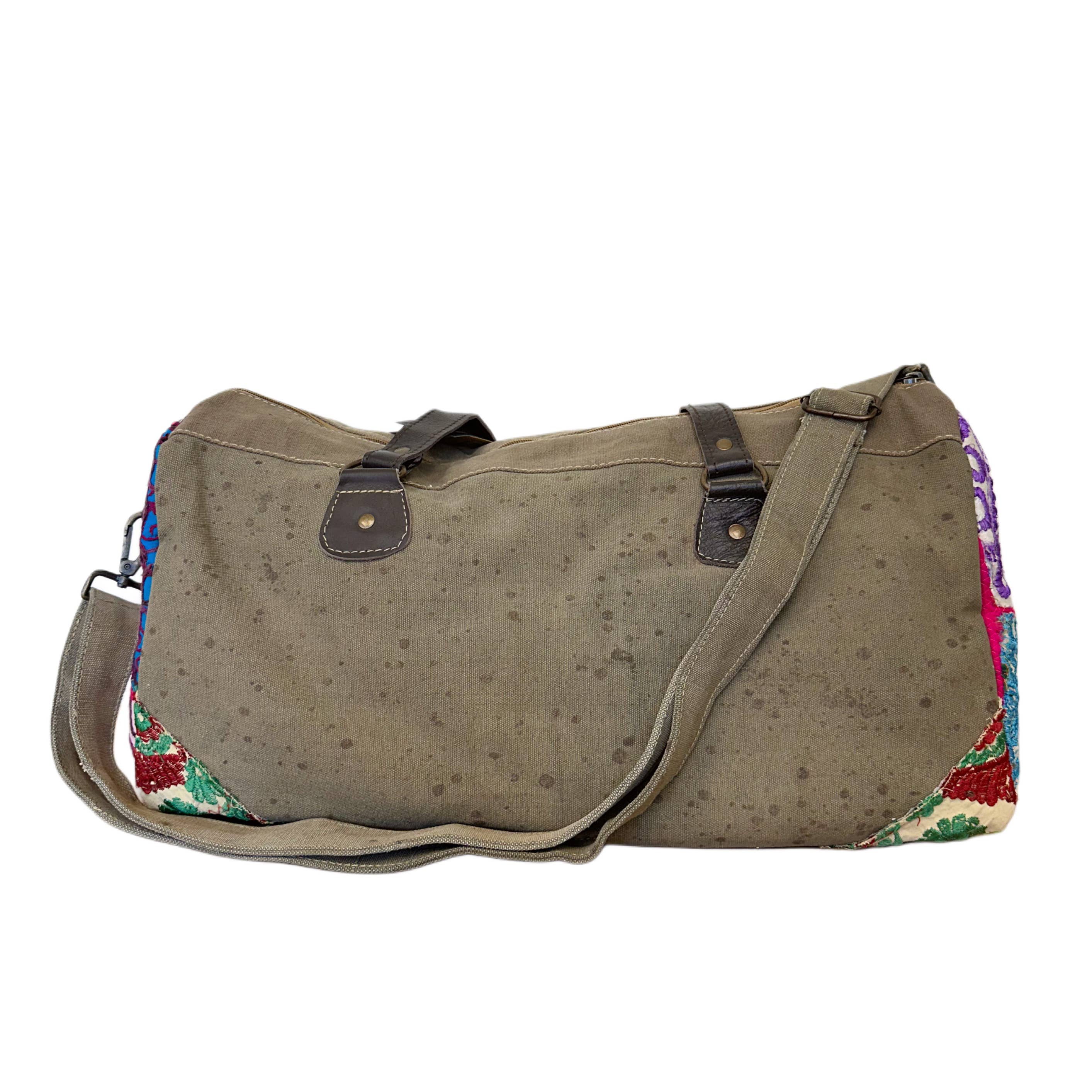 Vintage Addiction - Wholesale Weekender Bag - Women's - Military Tent Overnight/Crossbody Bag w/Vintage Textiles-063
