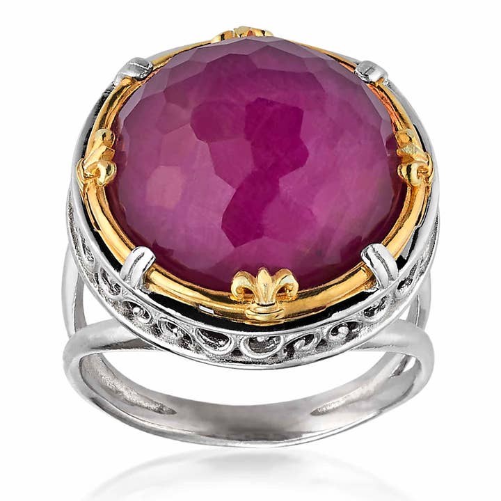 Statement Ruby Doublet Ring for wholesale by Anatoli Jewelry