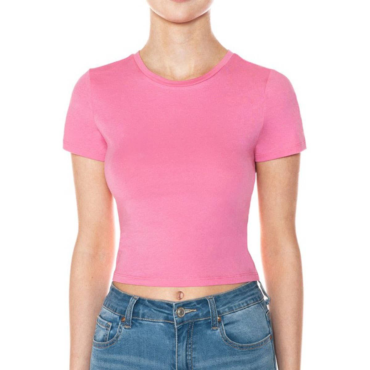 UP CLOTHING - Vente T-shirt – femme - T-SHIRT COURT À MANCHES COURTES ET COL ROND9