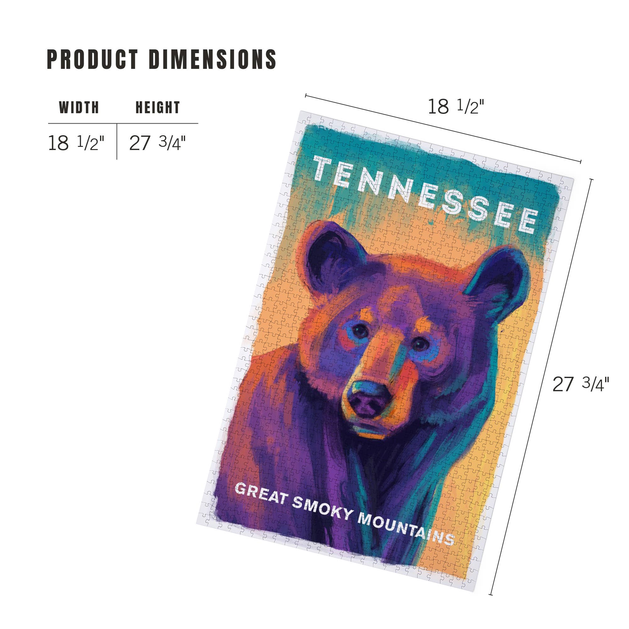 Lantern Press – wholesale Puzzle – Adult – 1000 PIECE PUZZLE Great Smoky Mountains, TN Vivid Black Bear4