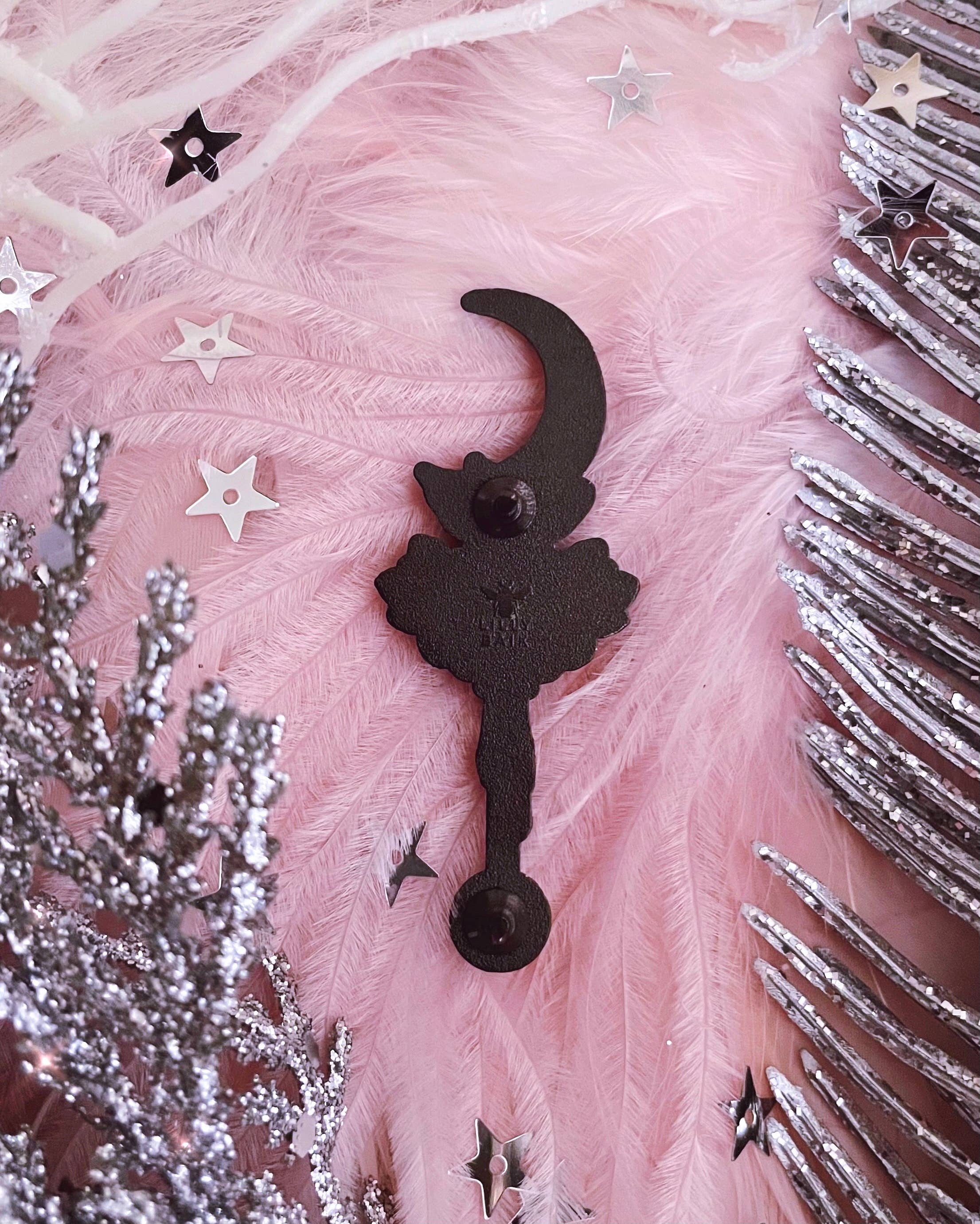 Lilly Baik - Wholesale Lapel Pin/Button - Celestial Bee Magic Wand Opal Lapel Pin3