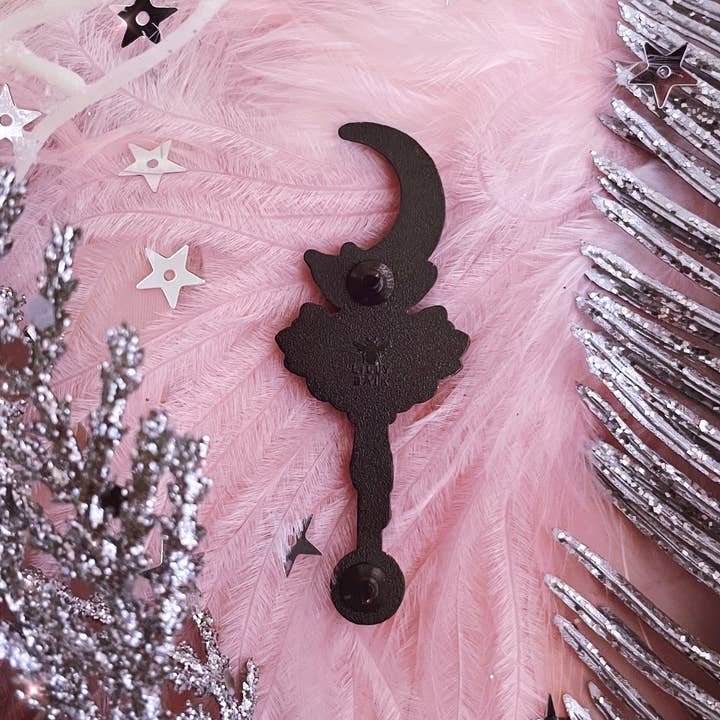 Lilly Baik - Wholesale Lapel Pin/Button - Celestial Bee Magic Wand Opal Lapel Pin3