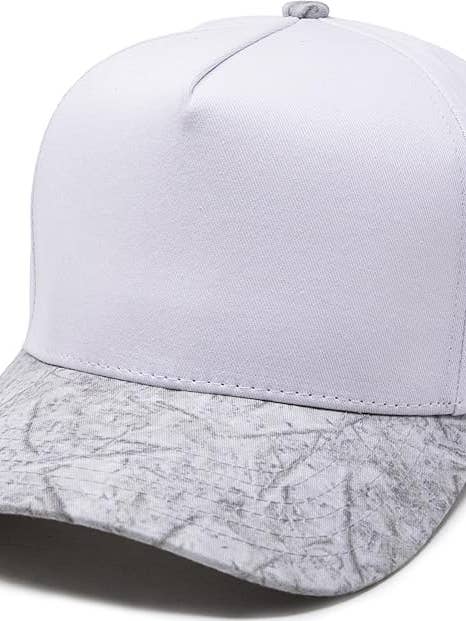 Two Tone Vintage Snapback Hat - Real Tree Camo White/White for wholesale by Funky Junque