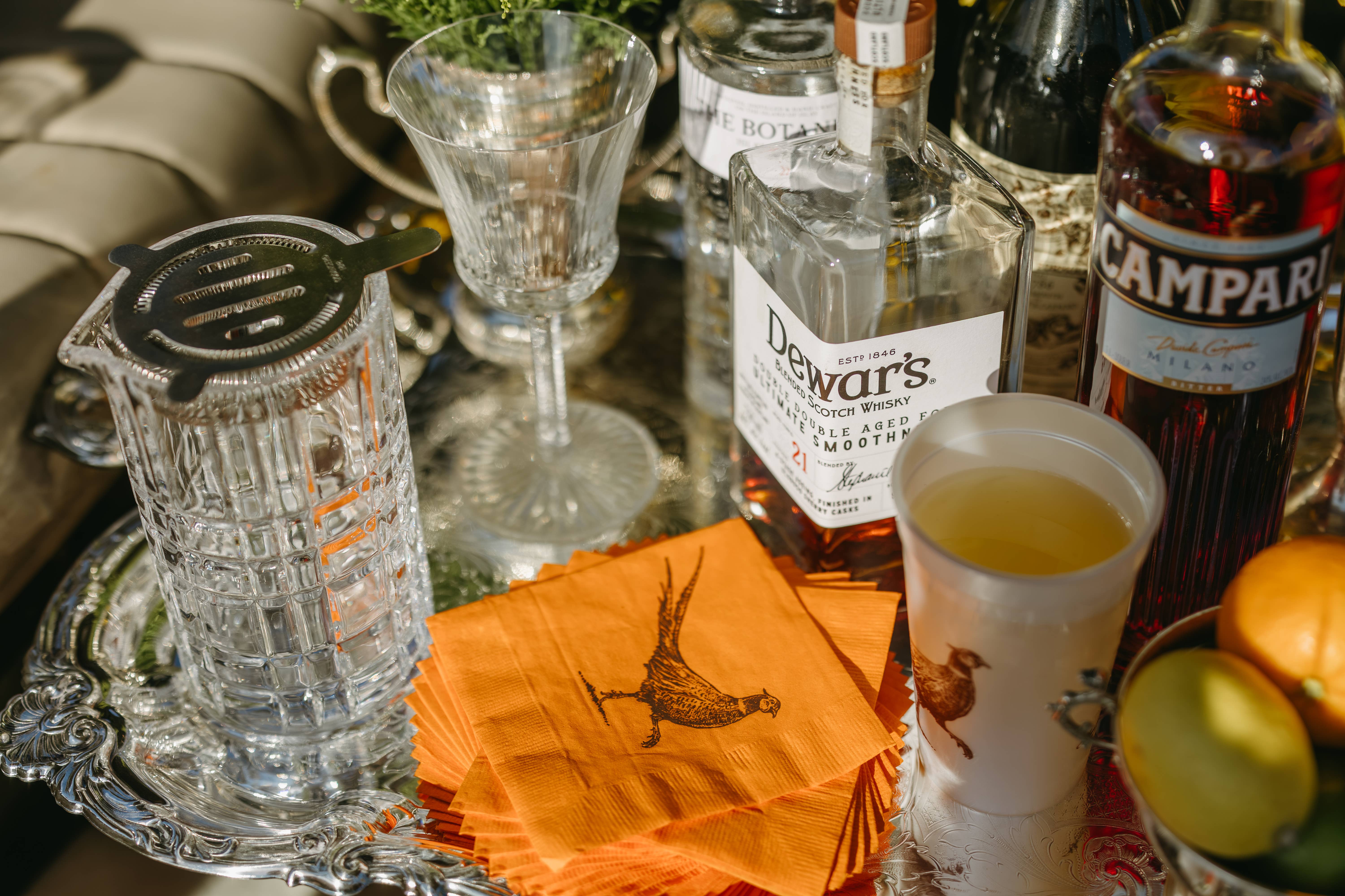 Alexa Pulitzer – Guardanapo descartável por atacado – Guardanapos para Bebidas na Cor Laranja com Estampa de Faisão2