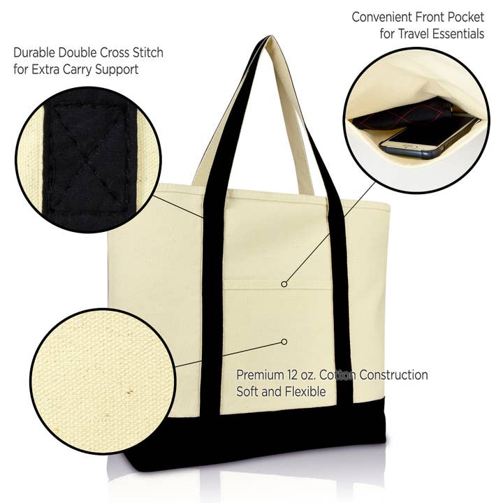 Dalix - Wholesale Grocery/Shopping Bag - DALIX 22" Shopping Tote Bag in Heavy Cotton Canvas