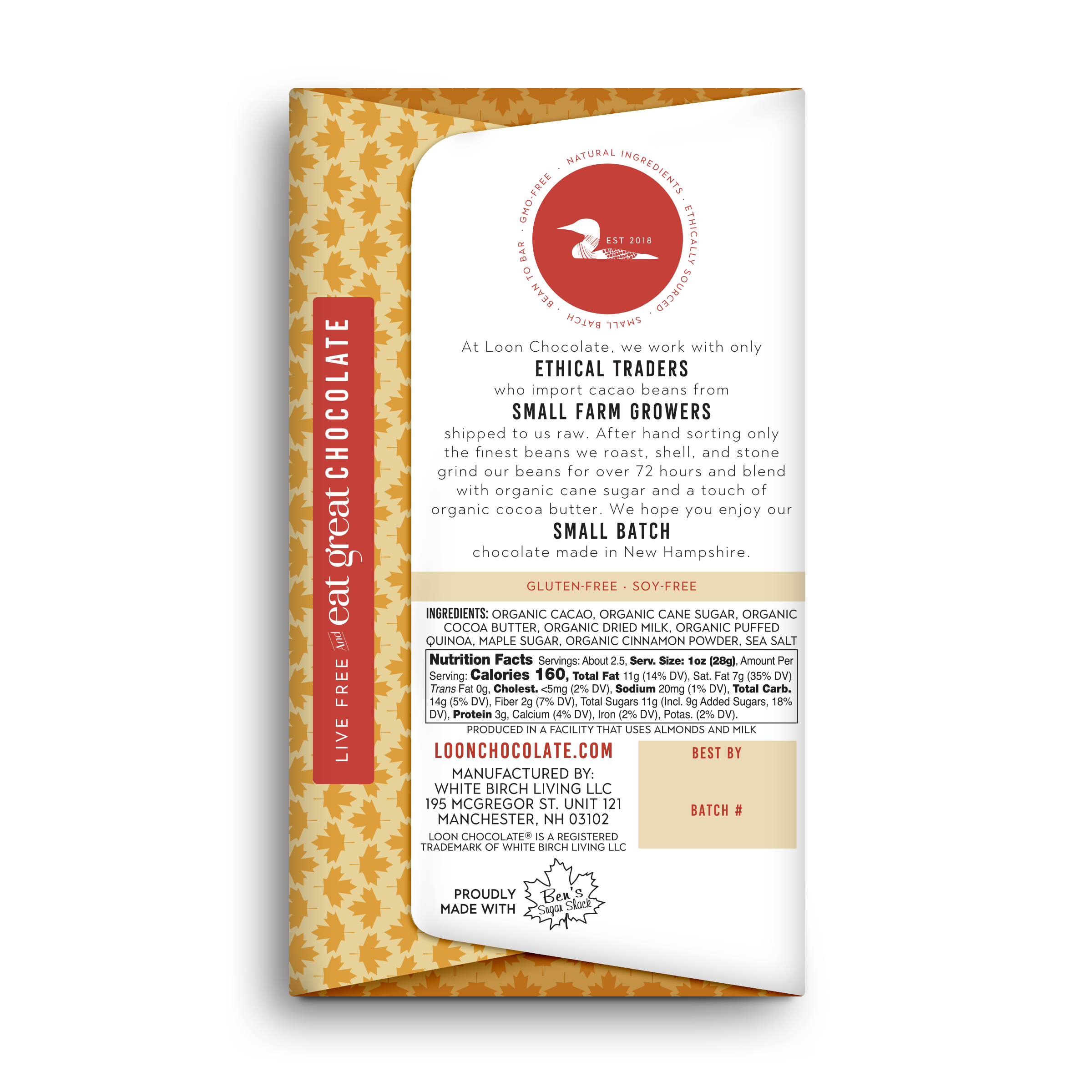Loon Chocolate - Wholesale Chocolate Bar - Milk Chocolate Maple Crunch2