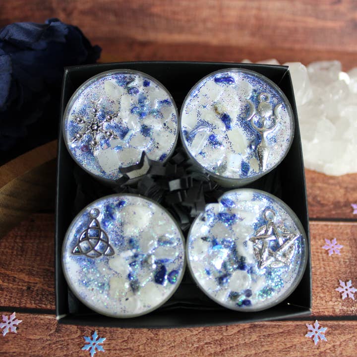 Moondust and Raven - Wholesale Tea light candles - Winter Witch Tealight Crystal Candles, Yule, Winter Solstice6