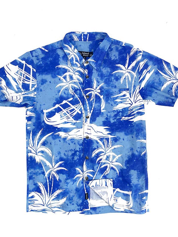 Chemises hawaïennes pour hommes Chemises tissées Bouton TIE DYE PINA COLA pour la vente par Islandhaze