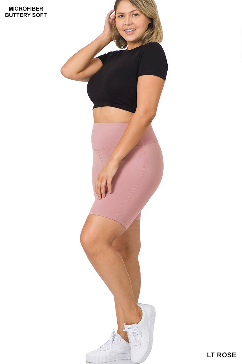 Vanilla Monkey - Wholesale Athletic Shorts - Women's - Plus Brushed Microfiber Wide Waistband Biker Shorts20